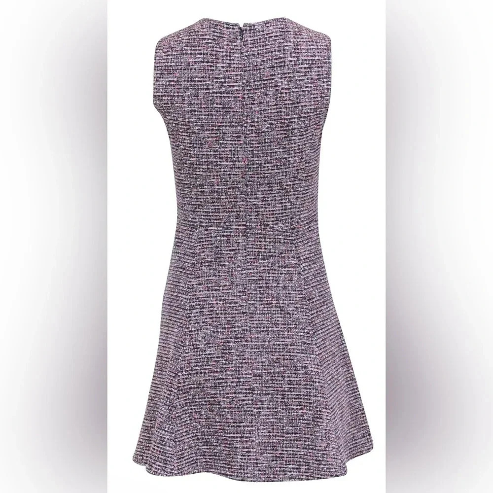 Theory Navy & Red Fit & Flare Sleeveless Tweed Dress - Picture 6 of 12